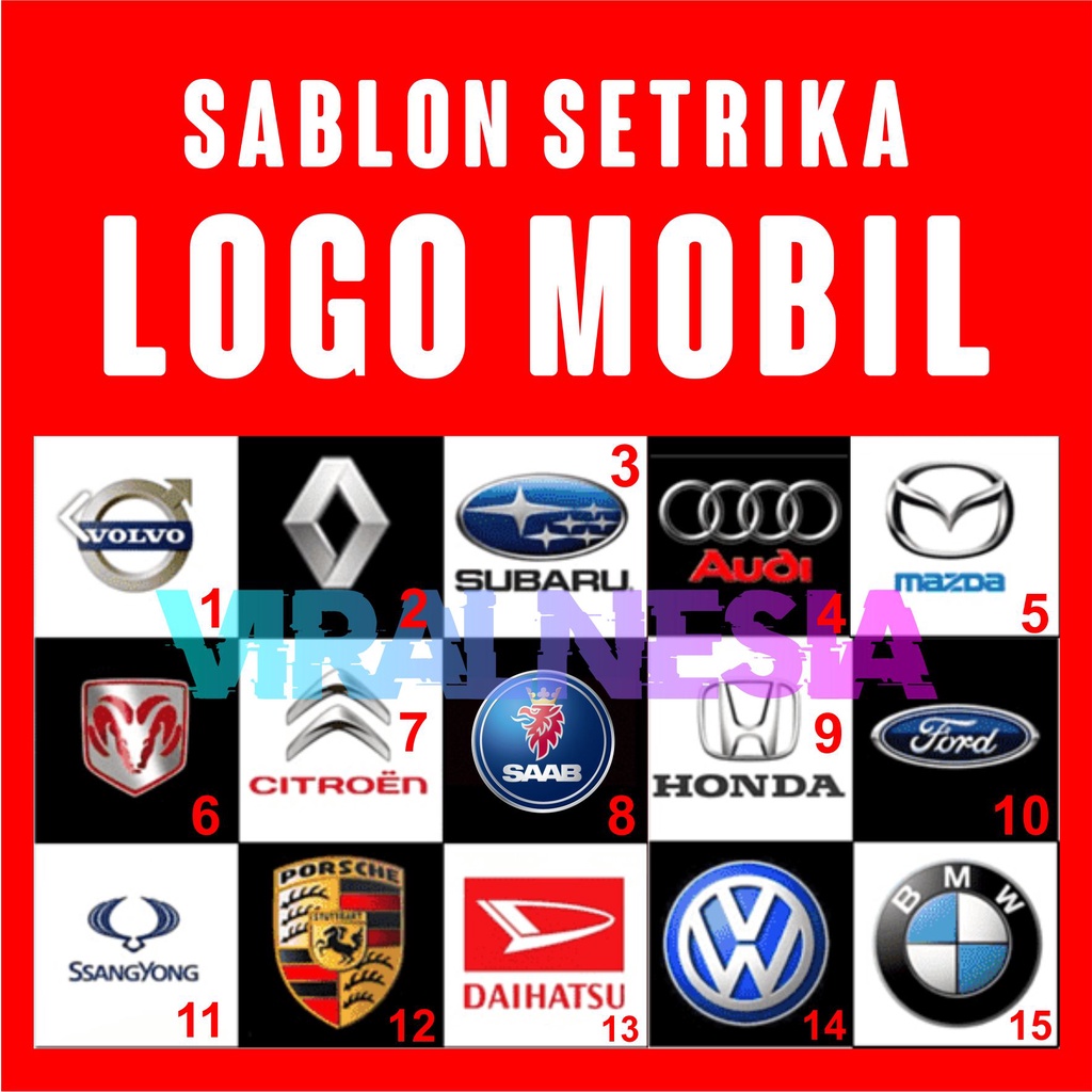 Sablon Setrika Logo Mobil - VIRALNESIA