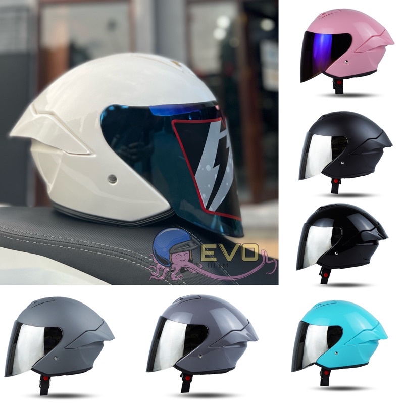 HELM JITSU JS1 KACA IRIDIUM - HELM JITSU HALF FACE