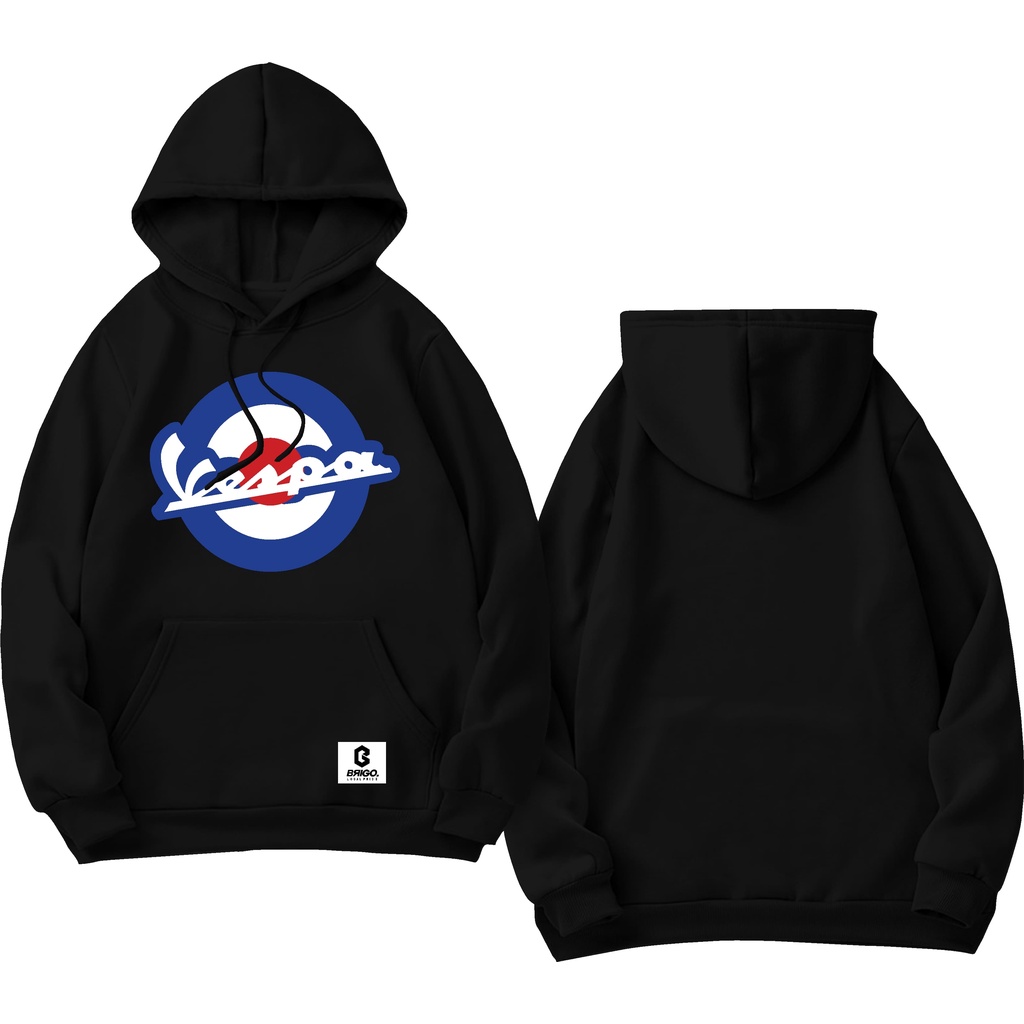 BRIGO X Vespa MOD Jumper Hoodie II Sweater Hoodie BRIGO Sablon DTF Fleece Cotton M-XXL (Pria &amp; Wanita) Free stiker&amp;Gantungan Kunci