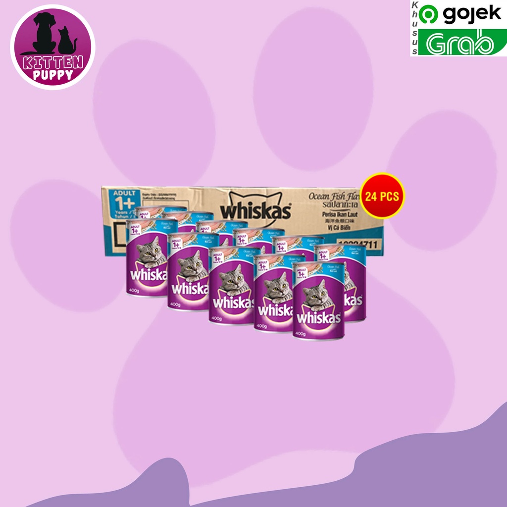 GOSEN Makanan Kucing Whiskas Kaleng Wetfod Grosir Dus Isi 24 PCS 400GR