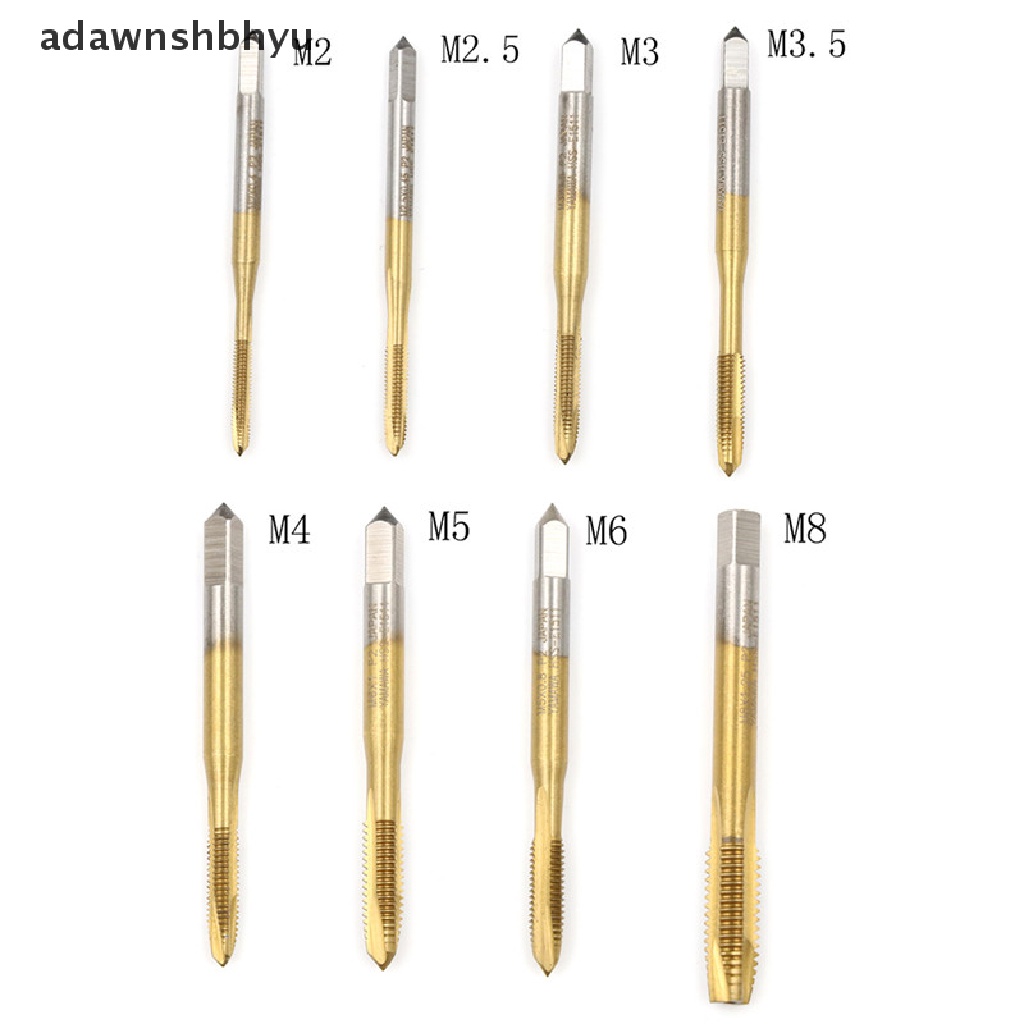 Adawnshbhyu M2/M2.5/M3/M3.5/M4/M5/M6/M8 HSS Metric Straight Flute Thread Screw Tap Plug Tap ID
