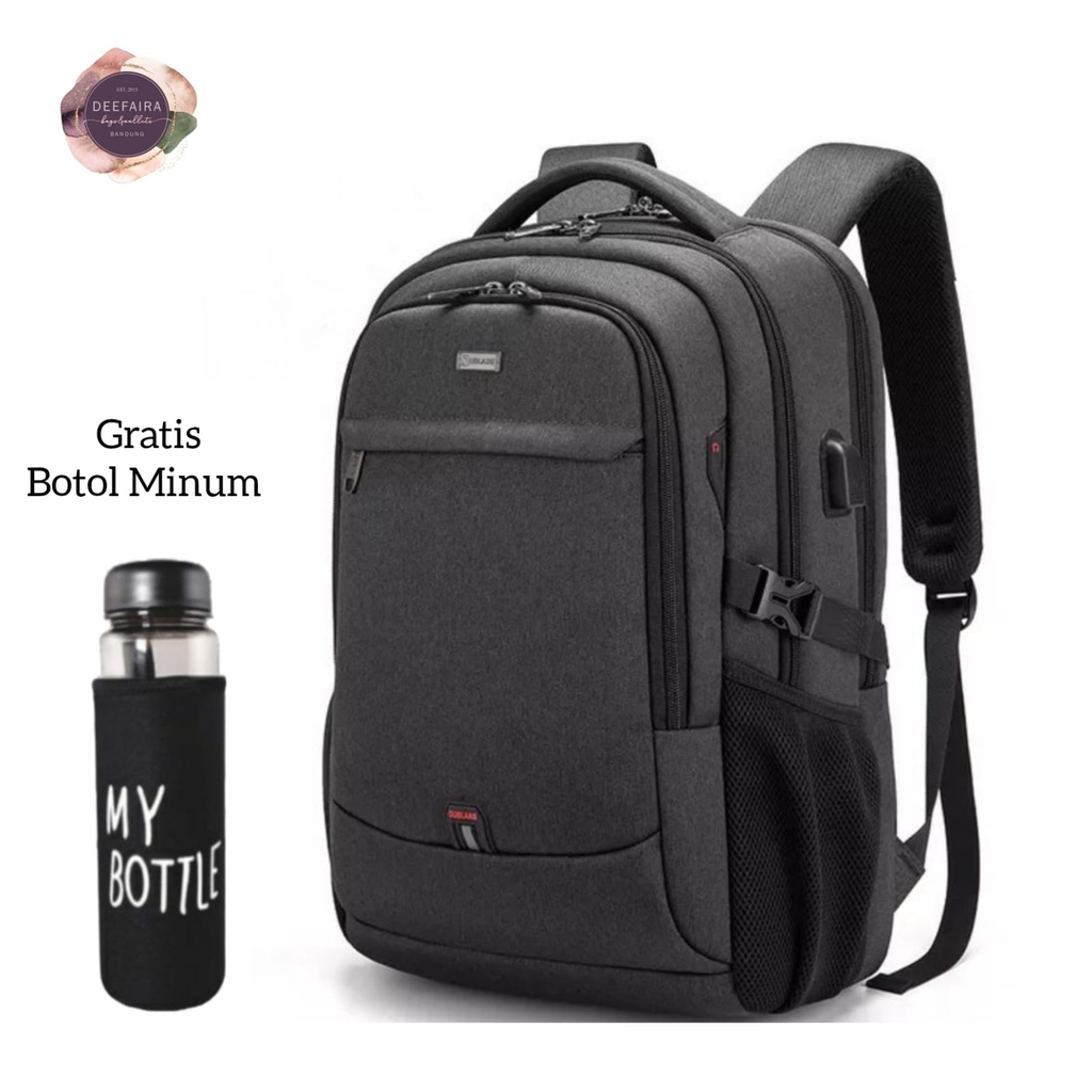 Tas Ransel Backpack Pria Bahan D3nim X34 Free Botol Minum Untuk Smp Sma Kuliah