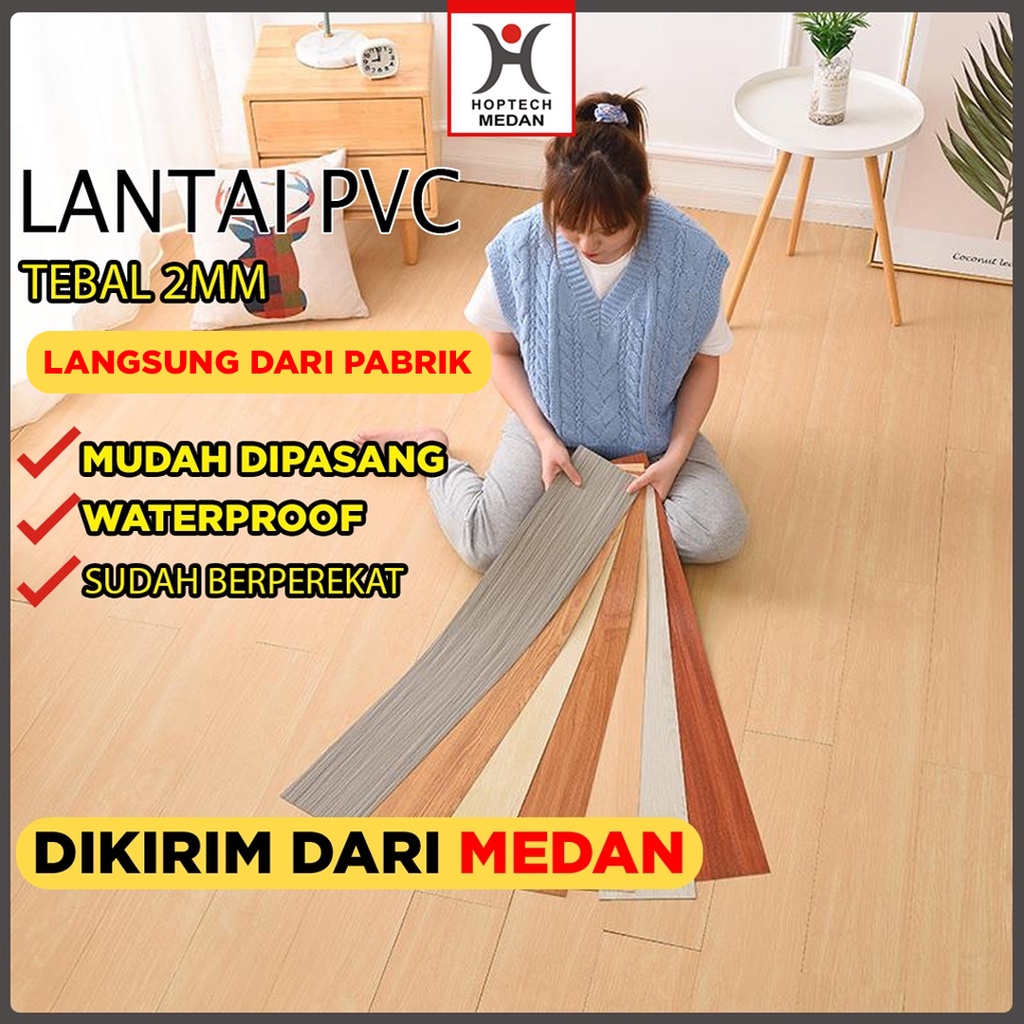 Lantai vinyl stiker lantai kayu parket lantai vinil 91.5cm x 15,2cm