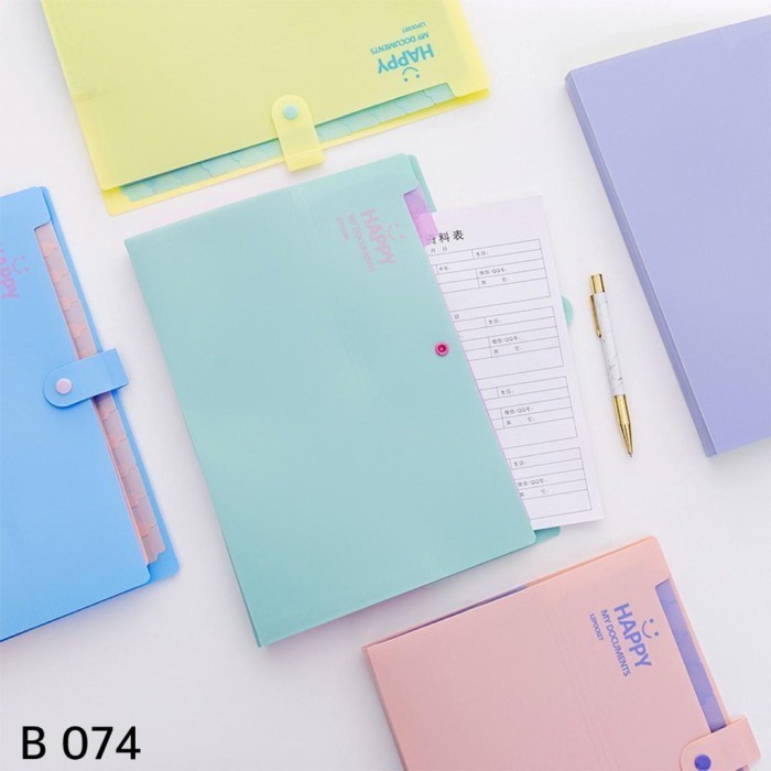 

✨NEW✨ - B 074 | FILE FOLDER 12 SLIDE SMILE | DOCUMEN BAG 12 POCKET | MAP FILE - BIRU