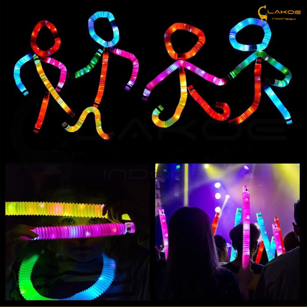 Led pop tubes light lampu mainan anak pop pipes pipa led