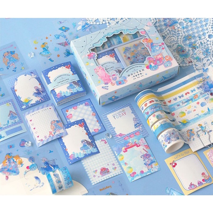 

CUTE GIRL DIARY EXTRA SET - WASHI TAPE, STICKY NOTES & STICKERS ADD ON