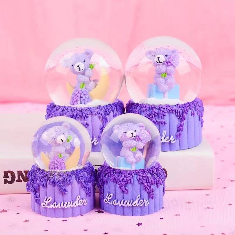 bola kristal salju lampu snowball unicorn bear papapig dolphin  kado