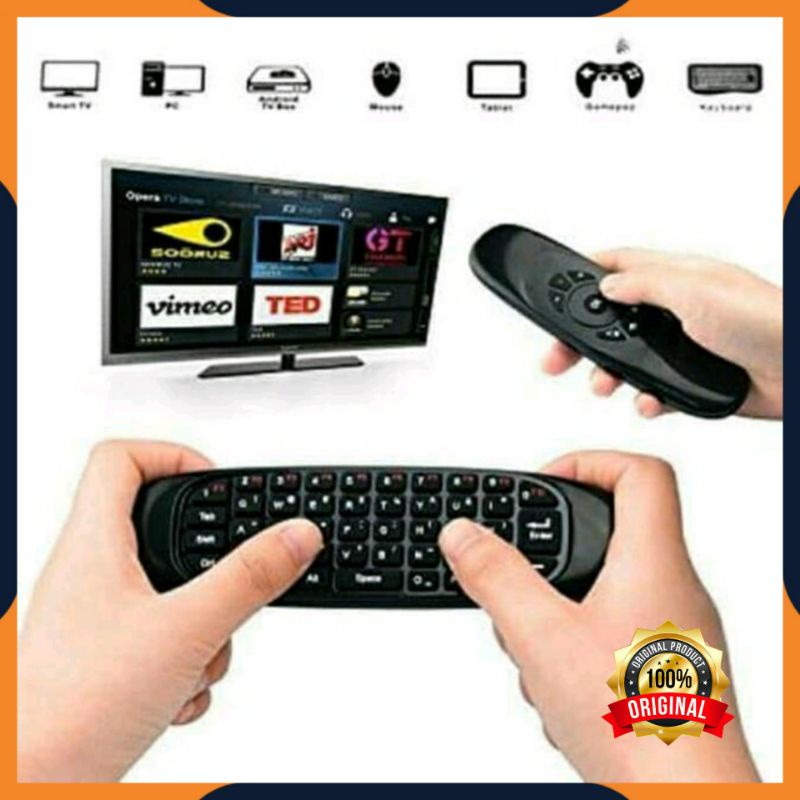 [COD] MINI KEYBOARD C120 WIRELESS / KEYBORD MINI C120 2.4G WIRELESS KEYBOARD 6-AXIS GYROSCOPE AIR MOUSE REMOTE CONTROL TV
