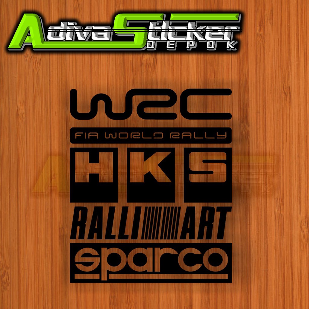 stiker sticker mobil set racing wrc ralliart hks set