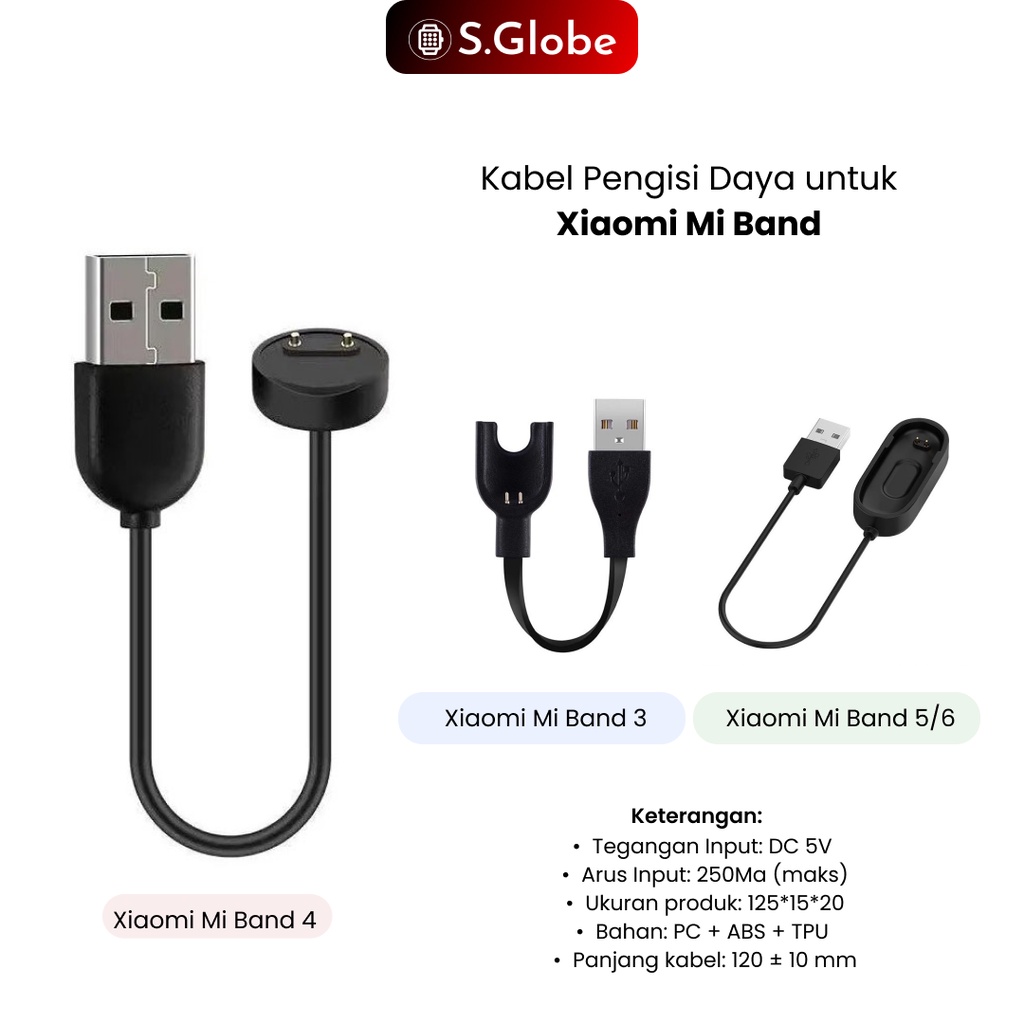 Charger Cable Xiaomi Band Mi Band 3 4 5 6 Fast Charging