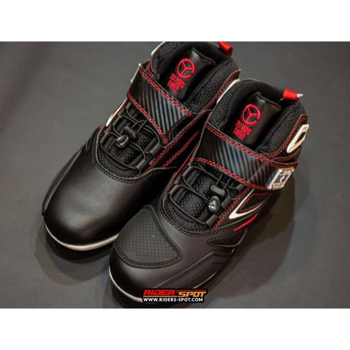 Riding Shoes Yellow Corn YS-001 Black Red / Sepatu Yellowcorn