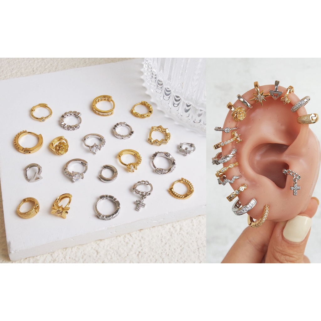 1368 / 1369 - (HARGA 1 BIJI) ANTING PIERCING KARAKTER TINDIKAN HELIX TRAGUS - STAINLESS STEEL