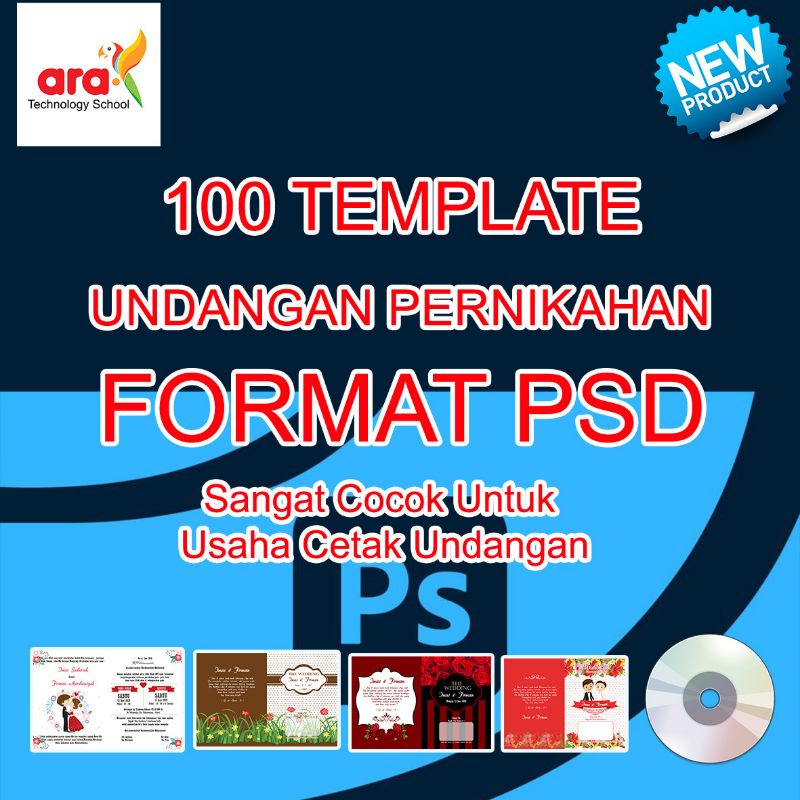 CD 100 Template Undangan Pernikahan PSD mudah di edit cocok untuk usaha percetakan undangan