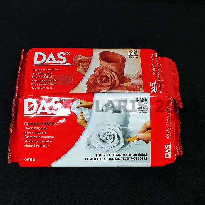 Stock Limited DAS Modelling Clay White / Coklat Tanah Liat Air Dry 500 gram