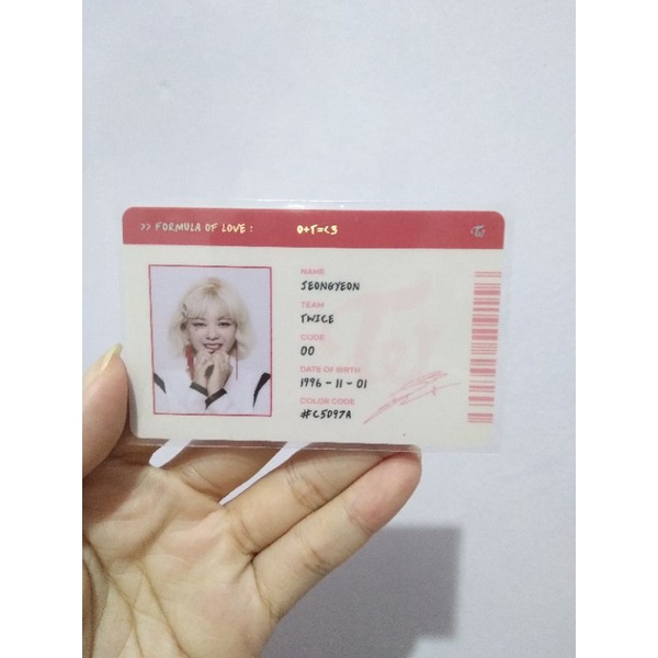 ID Card Jeongyeon TWICE Formula of Love Scientist