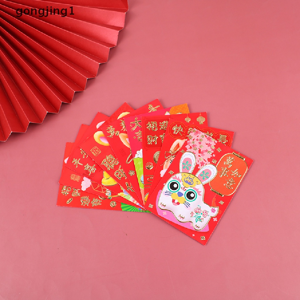 Ggg 6pcs 2023 Zodiak Kelinci Tahun Kartun Amplop Merah Festival Musim Semi Hongbao ID