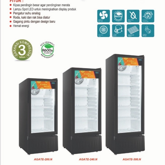 ALJ Showcase Rsa Cooler Agate 200 Display Agate-200 192 Liter Bogor