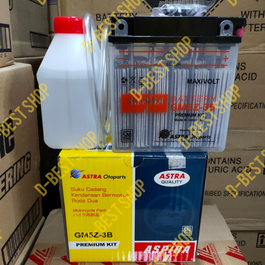 Aki / accu basah ASPIRA GM5Z-3B KIT