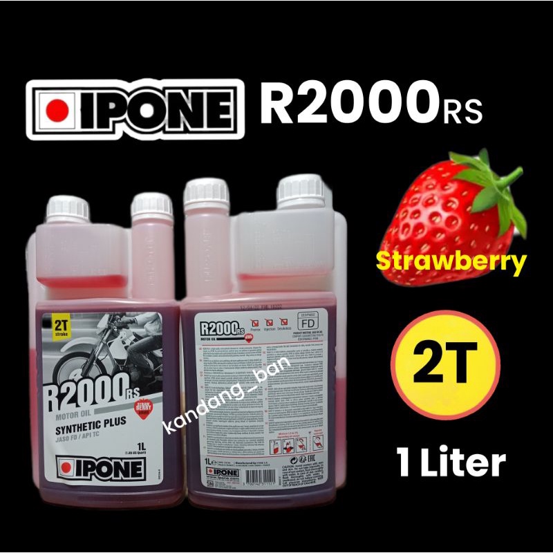 OLI SAMPING 2T IPONE R2000 RS 1 LITER SYNTHETIC JASO FD/API TC (WANGI STRAWBERRY) PRODUK DI JAMIN ASLI