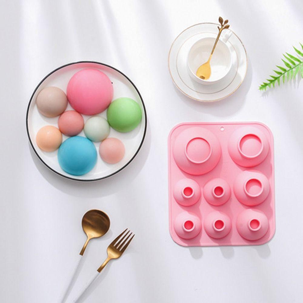 Solighter 3D Ball Bulat Cetakan Sabun Kue Alat Dekorasi Kue Jelly Dome Silicone Cake Mold