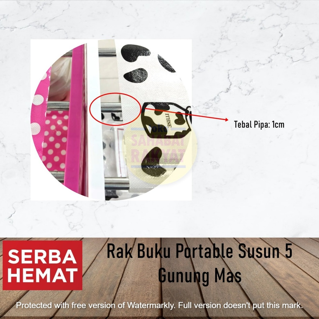 Rak Buku Portable Susun 5 Gunung Mas