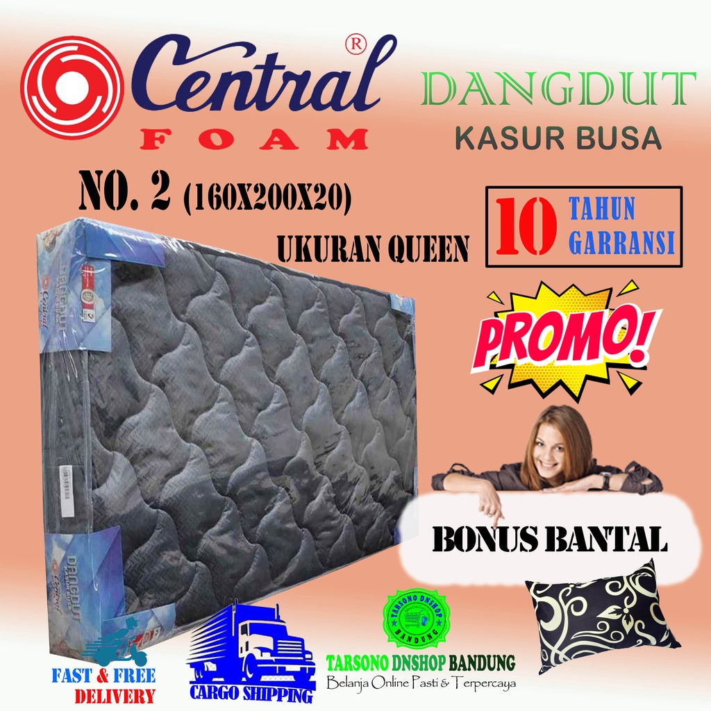 Kasur Busa Dangdut No. 2 Ukuran 160x200x20 By Central Foam BONUS BANTAL