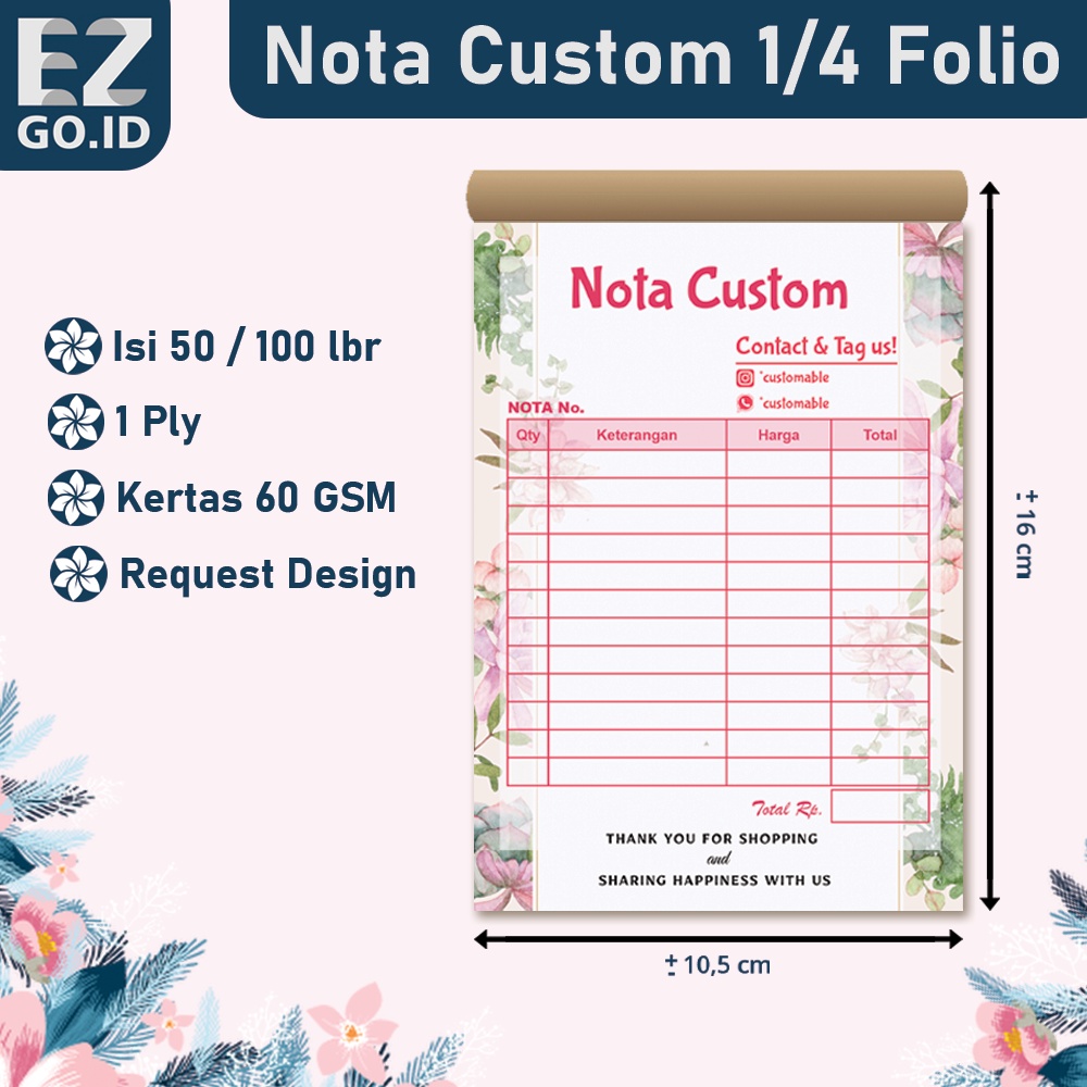 

CETAK BUKU NOTA OLSHOP CUSTOM 1 PLY - PEMBELIAN PENJUALAN