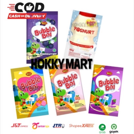 

( HOKKY ) Inaco Bubble Boi Yogurt 40gr Nata De Coco Lychee Anggur Bubblegum Blackcurrant All varian Rasa natadecoco nata decoco jelly bubbleboi snack cemilan anak