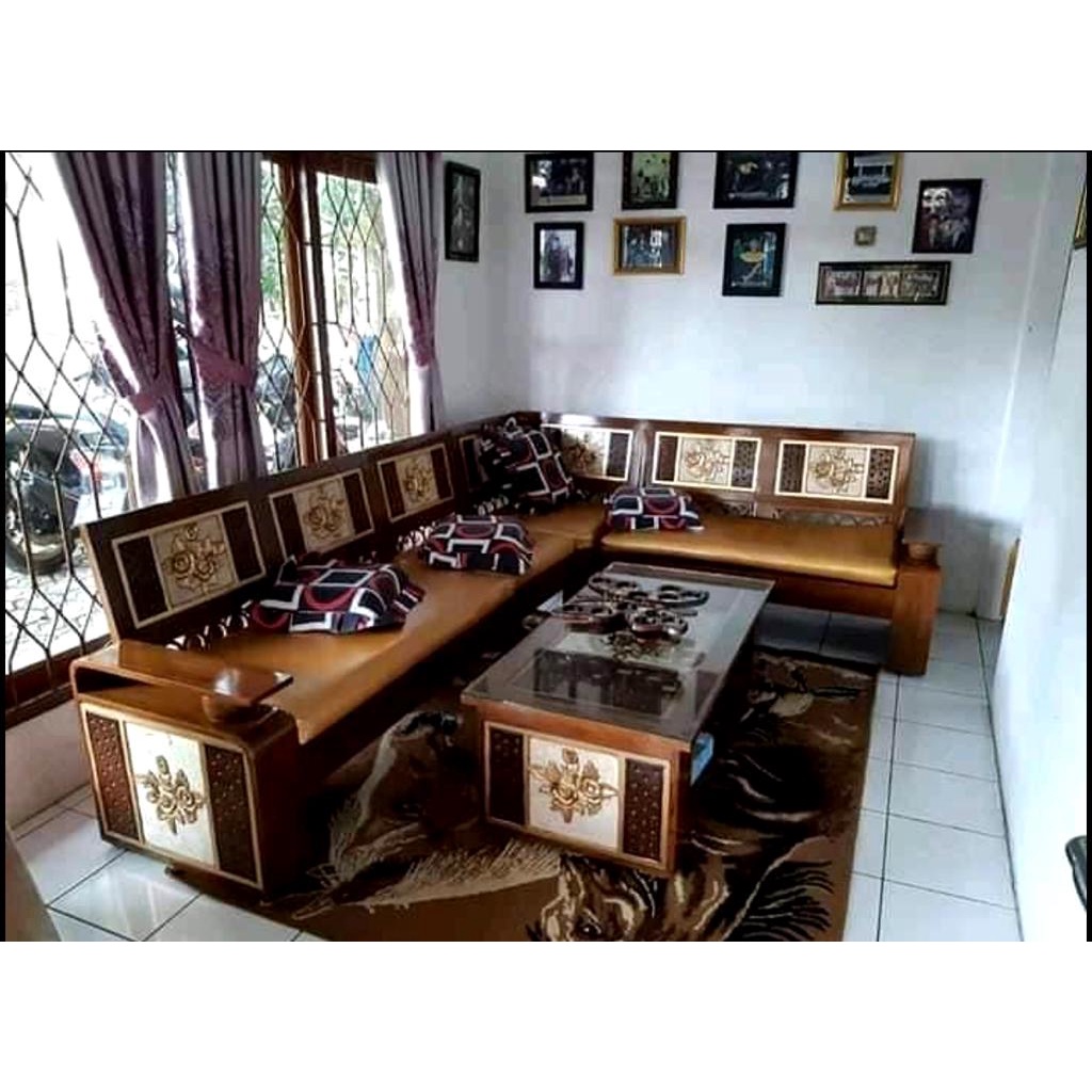 KURSI SUDUT MINIMALIS BOLA/Kursi Pojok Kayu/Kursi Ruang Tamu