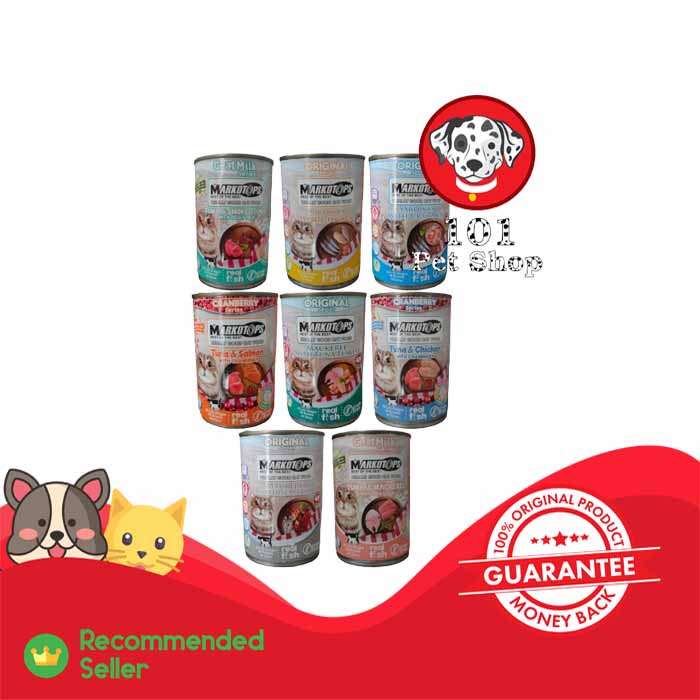 makanan kucing kaleng markotops kitten &amp; adult 400gr