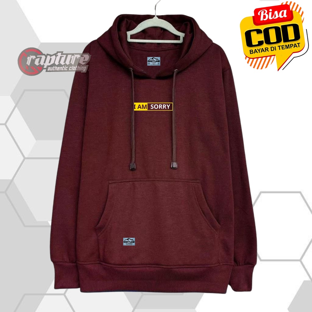 RAPTURE Hoodie Premium Sweater Hoodie Pria Distro Oversize Original 100% Bahan Flecee Tebal Warna Merah Maroon Size M L XL XXL Hodie Laki Hight Quality Local Brand
