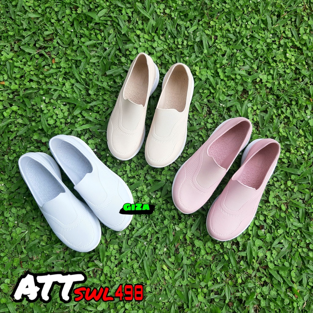 Sneakers Wanita Karet Elastis Anti Selip Sepatu Flat Slip on Wanita Dewasa SWL 498 Model Balet