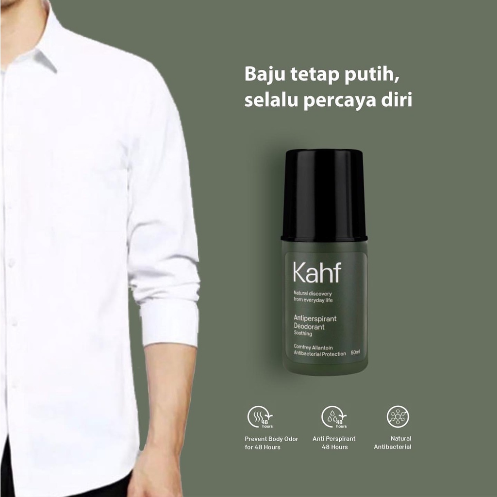 KAHF Deodorant Indonesia / Soothing Comforting Antiperspirant / Deo Bau Badan Ketiak Keringat Antibacterial Protection Anti Bakteri / Skincare Body Care / Treatment Skin Perawatan Kulit Tubuh Pria Cowok Cowo / Series Parfum Eau De Toilette Parfume EDT EDP