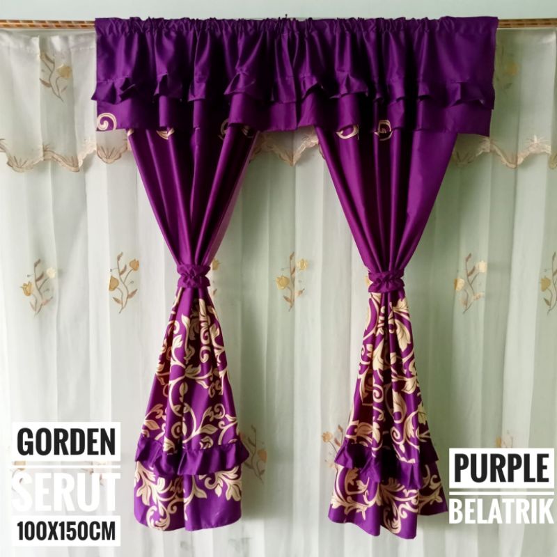 Gorden serut / gorden pintu dan jendela serut motif terbaru ukuran 150x100