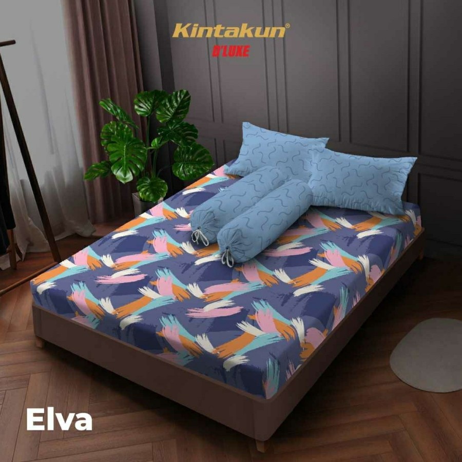 Ss Sprei Kintakun D'luxe Deluxe 180 b4 Mix Motif 180x200 Bantal 4 King Size No 1