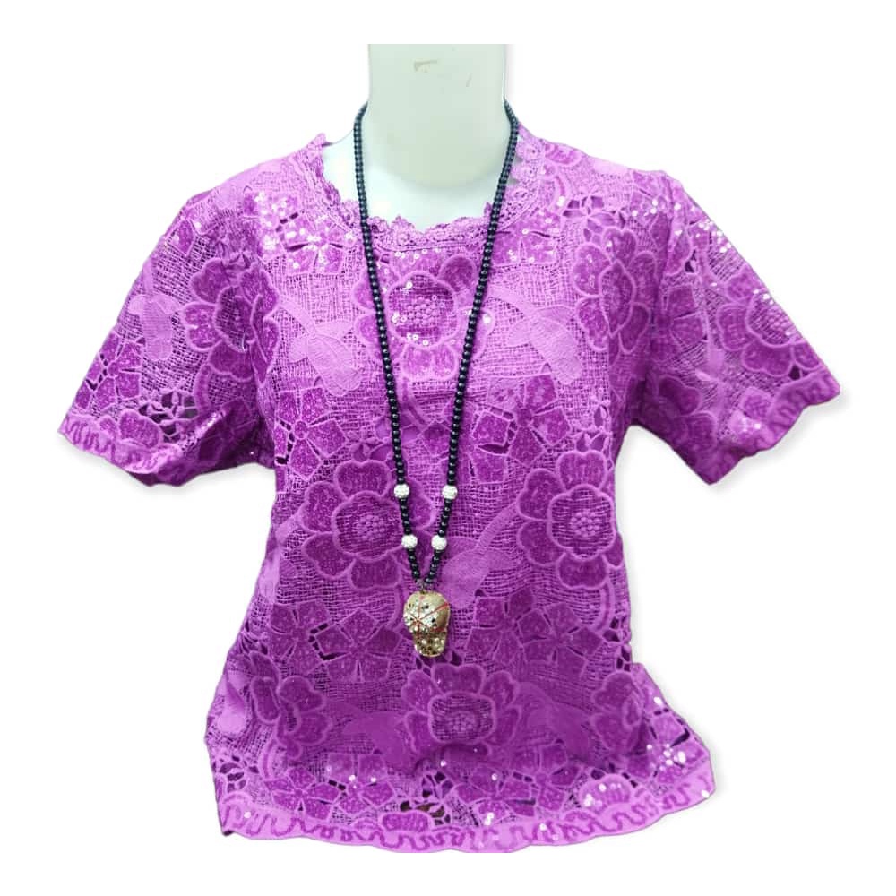 D 5199 kilap Blouse blus wanita terbaru brukat kekinian murah atasan cewek brokat baju lengan pendek