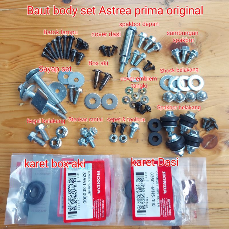 Baut Body Set Honda Astrea Prima Original Lengkap
