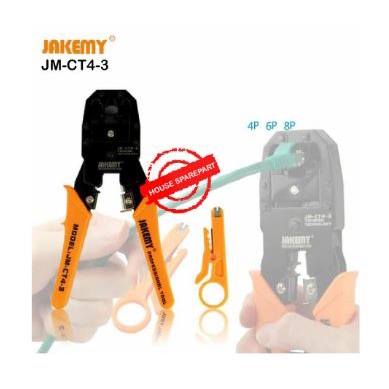 Crimping tool modular jakemy rj12 rj11 rj45 lan cat 5 6 8p 6p 4p network cut crimp strip 3in1 jm-ct4-3 - tang kerut jepit jmct43