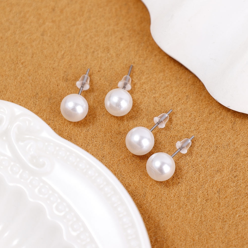 Sederhana Pengantin Korea INS Gadis Wanita Pesta Pernikahan Elegan Stud Earring Mutiara Stud Earrings Ladies