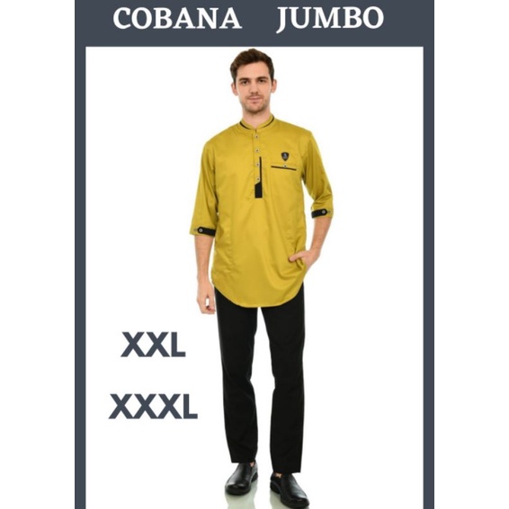 Cobana Moslem - Baju Koko Jumbo 2XL-3XL Warna Lemon Koko Kurta Lime