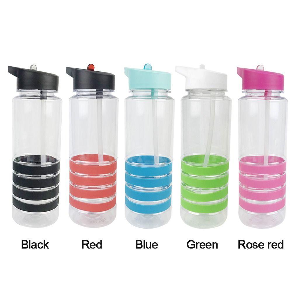 Solighter Sports Water Bottle Kapasitas Besar Dengan Sedotan Flip Top Botol Anti Bocor