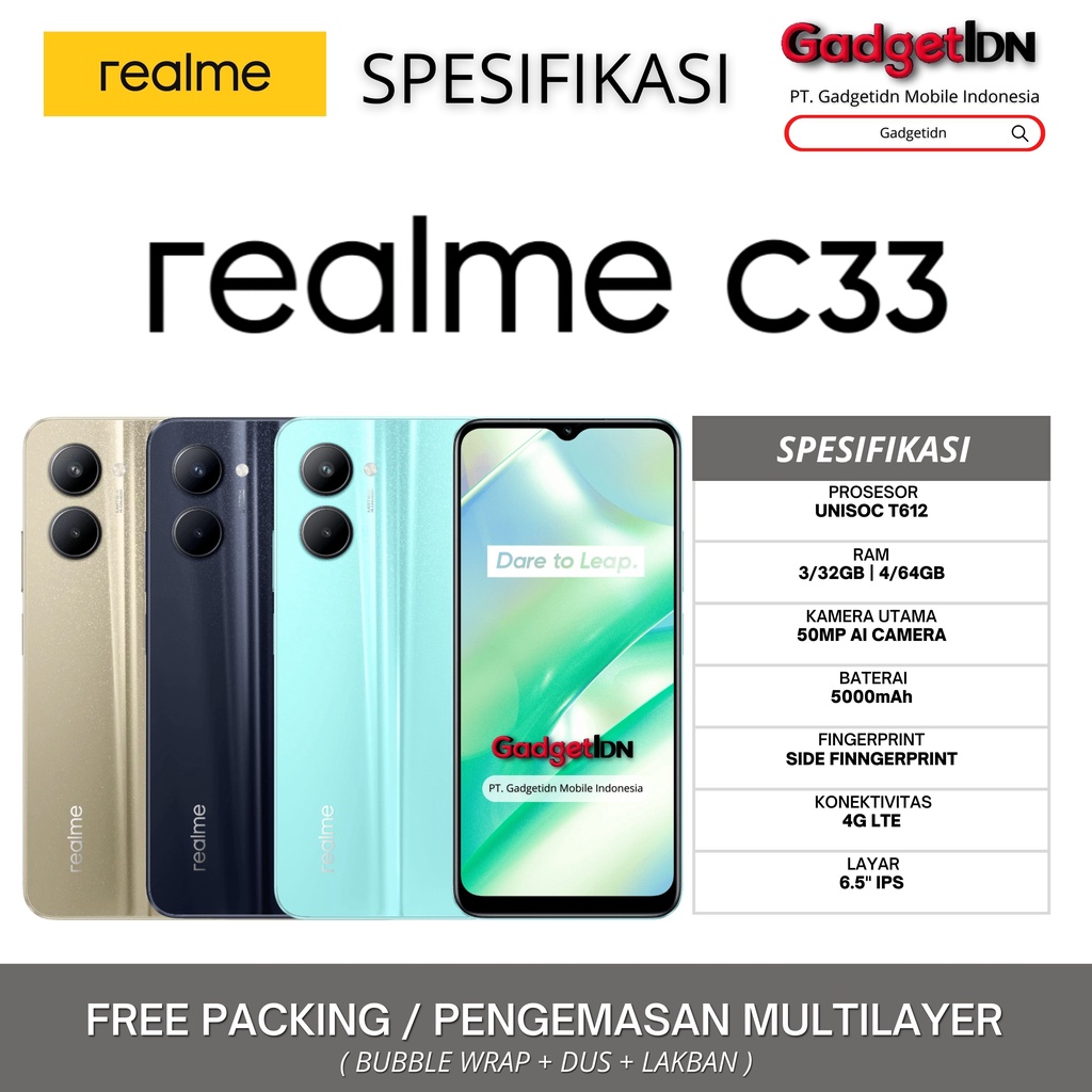 REALME C33 4/64GB 3/32GB GARANSI RESMI REALME
