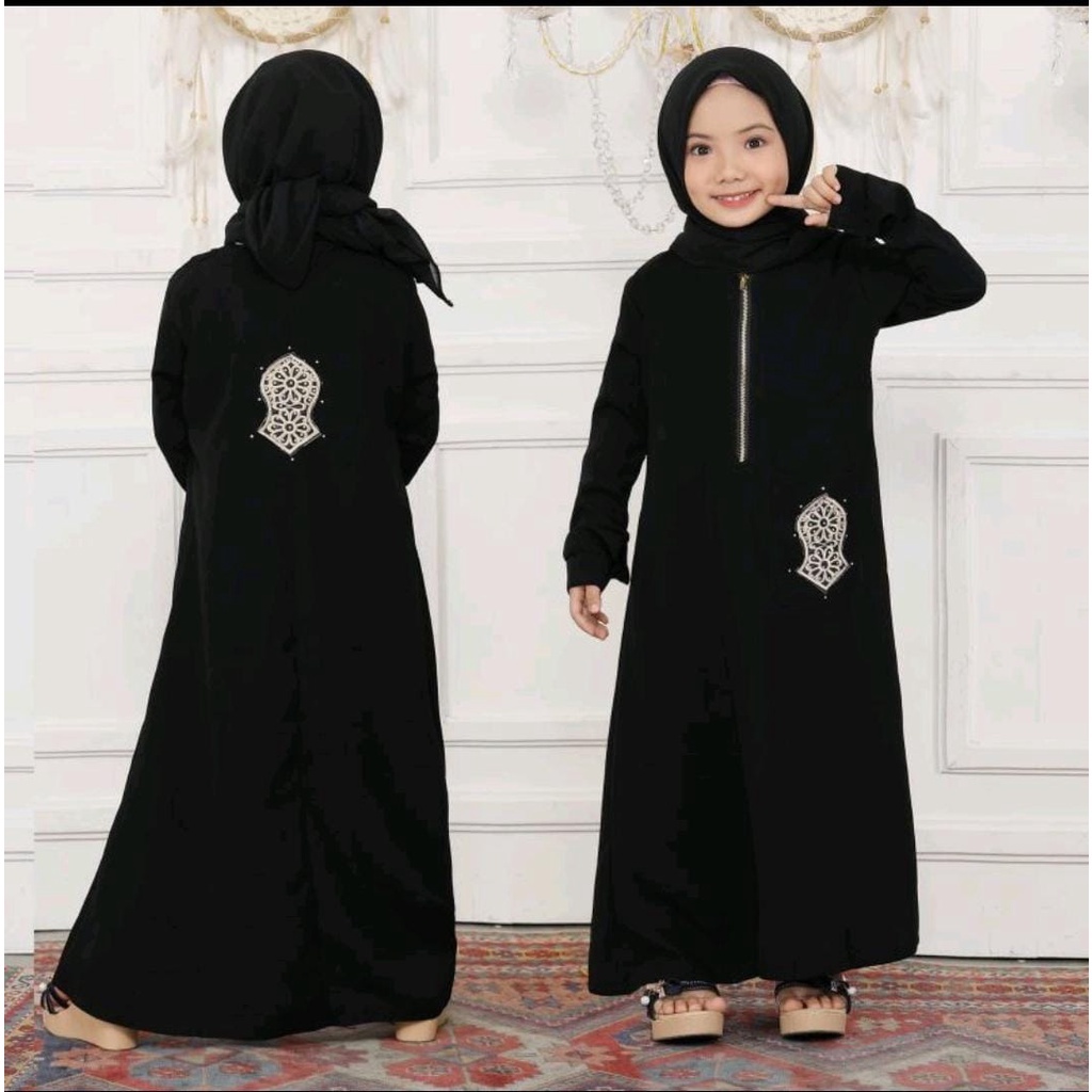 gamis anak baru abaya tile rempel-dress anaka kekinian-abaya turkey anak terbaru(br75)