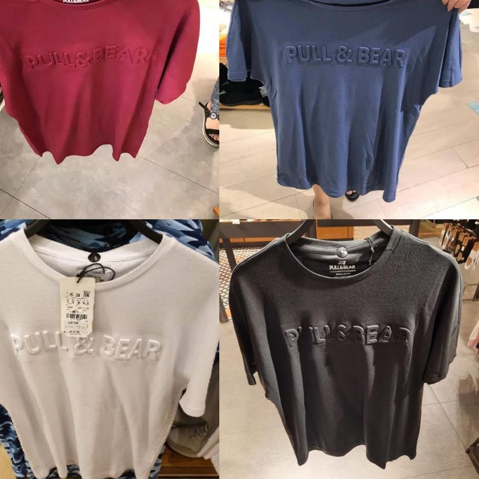 Sale KAOS TSHIRT PULL & BEAR / KAOS PULL AND BEAR / Kaos PULL&BEAR  Emboss Font Timbul