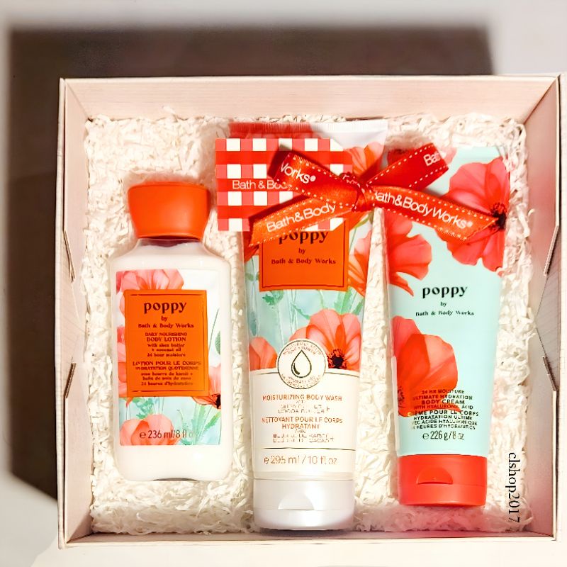 BBW POPPY GIFT SET PAKET BATH &amp; BODY WORKS