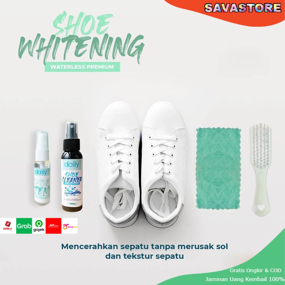 PEMBERSIH SEPATU SHOE CLEANER AMPUH + PEMUTIH SEPATU  DAILY SHOE CLEANER PACK