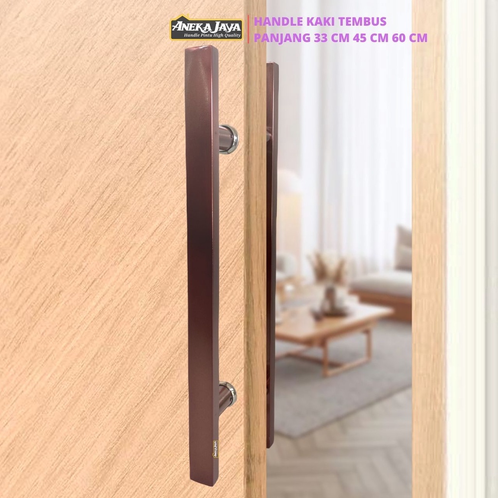 4 Handel Set Kunci Rumah Kantor Kaki Tembus 60 cm 45 33 Gagang Handle Tarikan Pegangan Terbaru Stainlees Pintiu Kayu Kaca Allumunium - Rose Gold Hitam Dop Golden