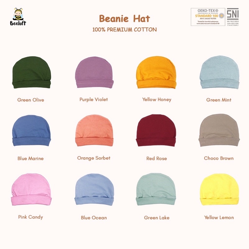 Beeloft Beanie Hat (Topi Bulat Bayi)