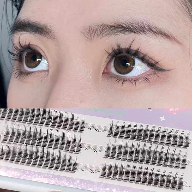 F161 - New ANIME DOUYIN Cos False Eyelashes Naturally Enlarged Binocular Manga Eyelashes Extension DIY Makeup Individual Segmented Eye Lashes