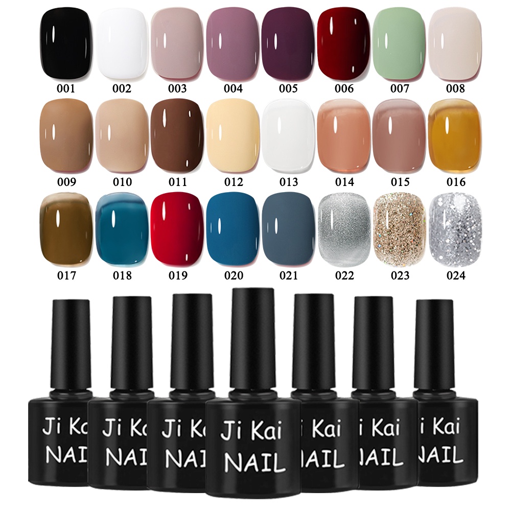 Alat kutek kuku nail art set Kutek Gel Lampu Kuku UV 48W 24 Warna Cat Kuku Gel, Set Peralatan Manikur Seni Kuku, Atasan dan Tidak Mengilap dengan Lapisan Dasar 22pcs alat set manikur base&amp;top&amp;matte cat kuku